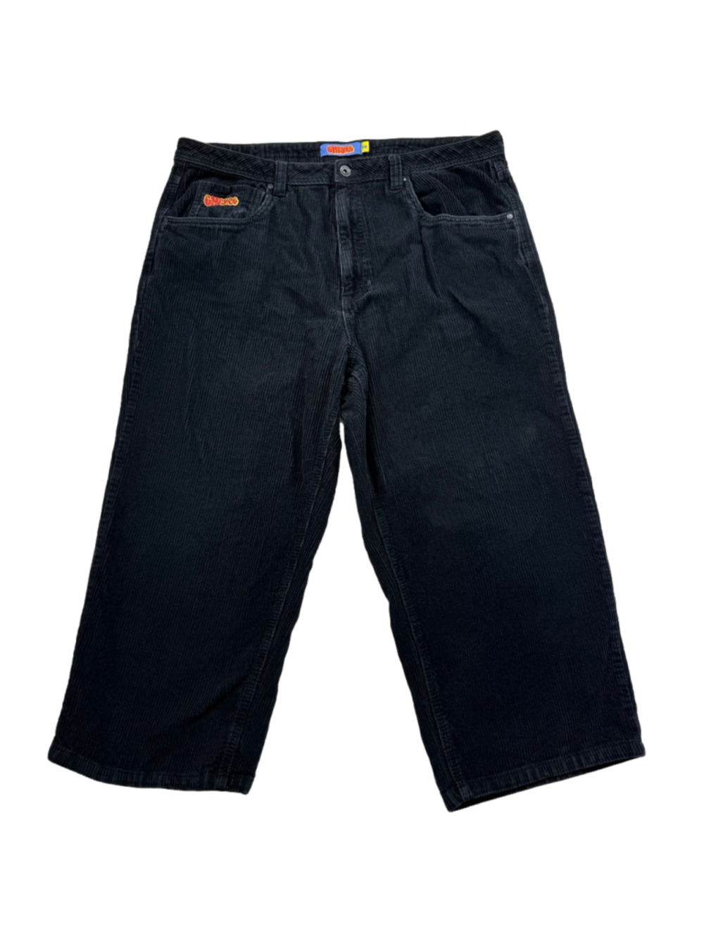 Men's Empyre Black Corduroy Relaxed Fit Pants 36x23 Skater Y2K Cropped